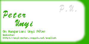 peter unyi business card