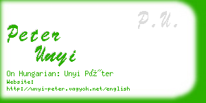 peter unyi business card